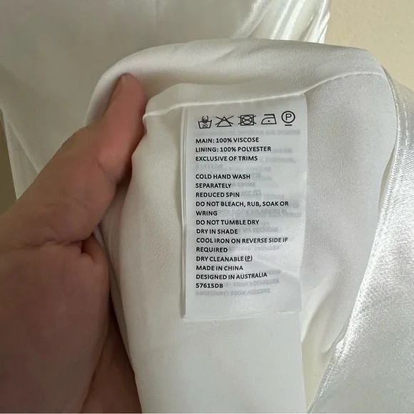 Bardot Slip Dress Large US 8 Mila Cowl Back Orchid White Midi Slit Satin Bridal - Picture 10 of 11